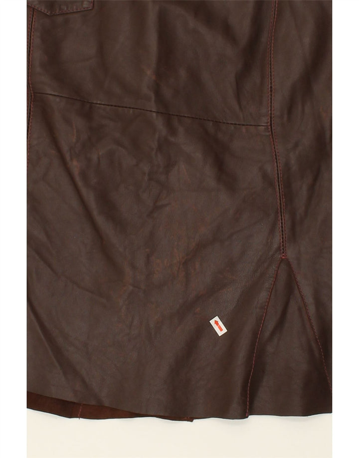 ROBERTA SCARPA Womens Leather Skirt IT 44 Medium W32 Brown Leather Vintage Roberta Scarpa and Second-Hand Roberta Scarpa from Messina Hembry 