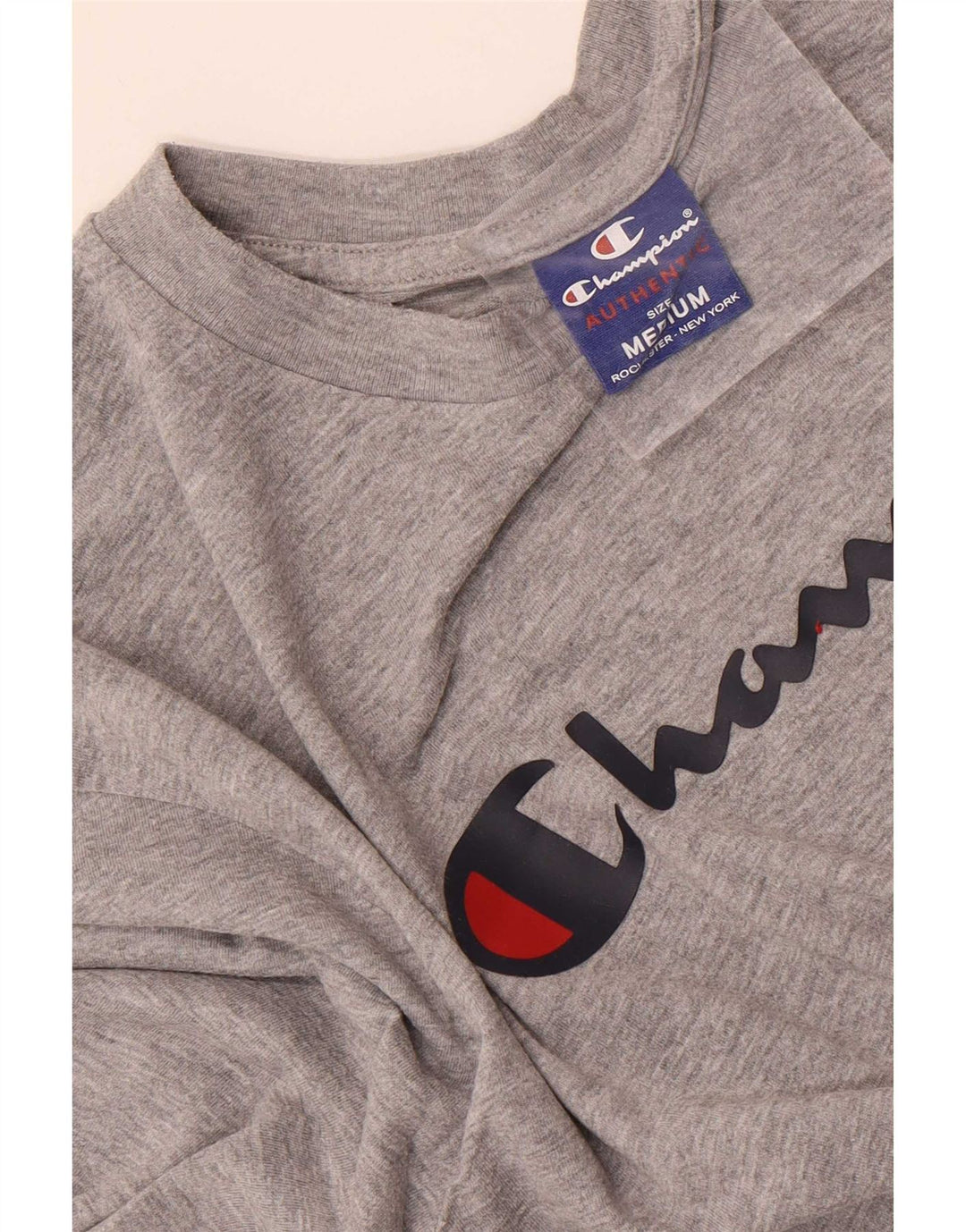 Champion Mens Graphic Top Long Sleeve Medium Grey