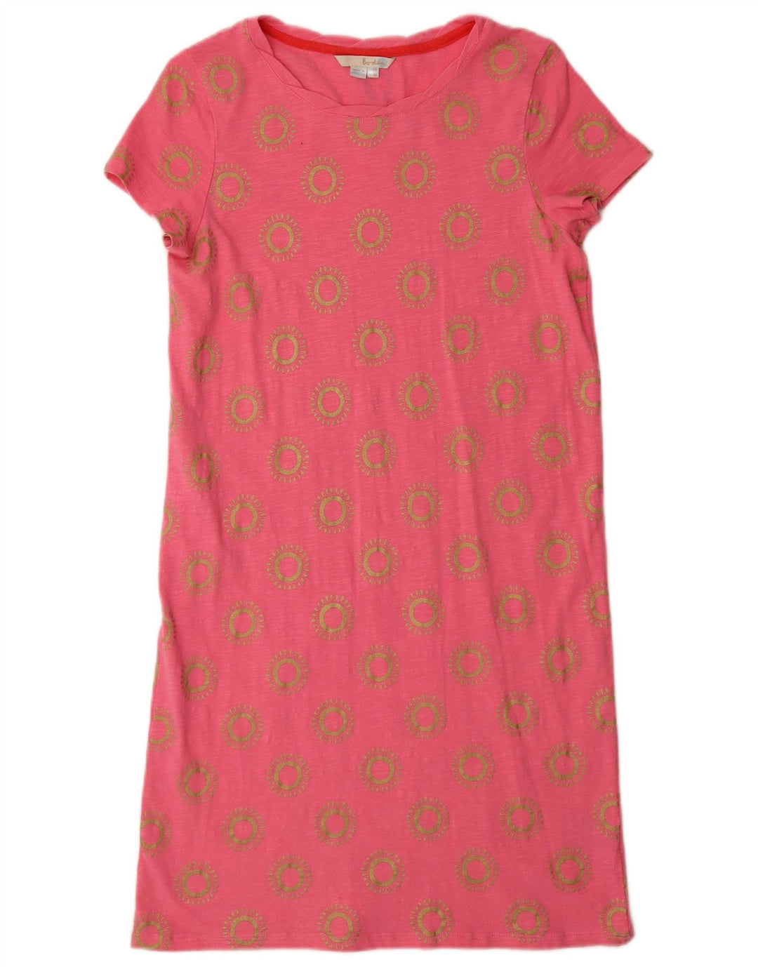 BODEN Womens T-Shirt Dress UK 10 Small Pink Floral Cotton