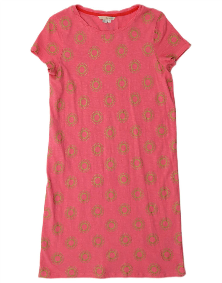BODEN Womens T-Shirt Dress UK 10 Small Pink Floral Cotton