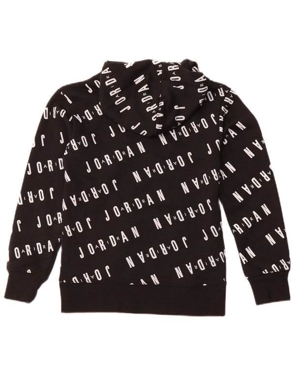 JORDAN Boys Graphic Hoodie Jumper 8-9 Years Small  Black Cotton