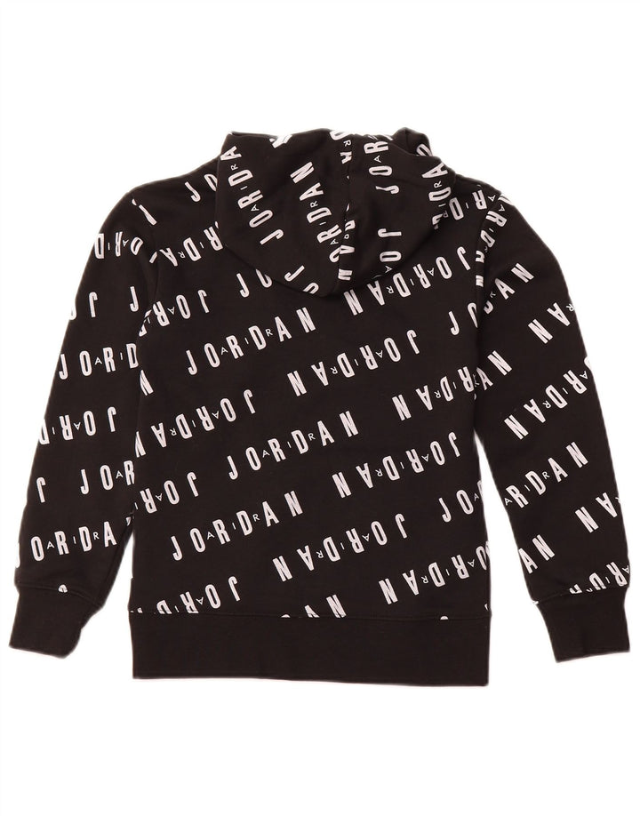 JORDAN Boys Graphic Hoodie Jumper 8-9 Years Small  Black Cotton