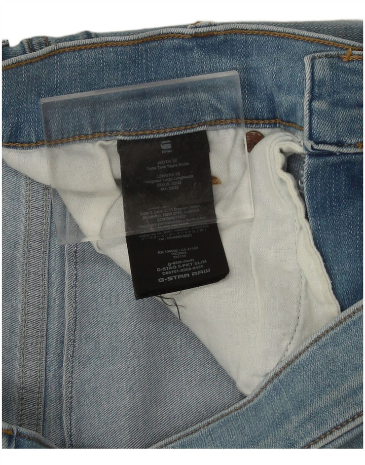 G-Star Mens Slim Jeans W32 L32 Blue Cotton