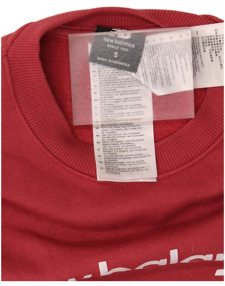New Balance Mens Graphic Sweatshirt Jumper Small Red Cotton