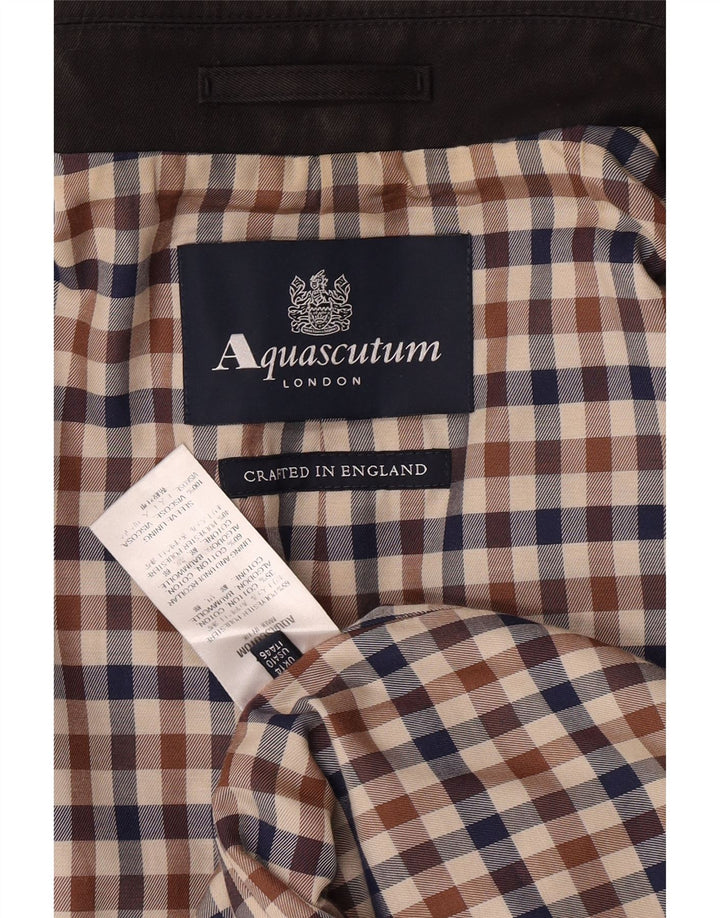 Aquascutum Womens Overcoat UK 14 Large Black Polyester