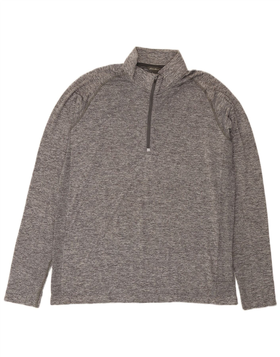 EDDIE BAUER Mens Zip Neck Pullover Tracksuit Top XL Grey Flecked