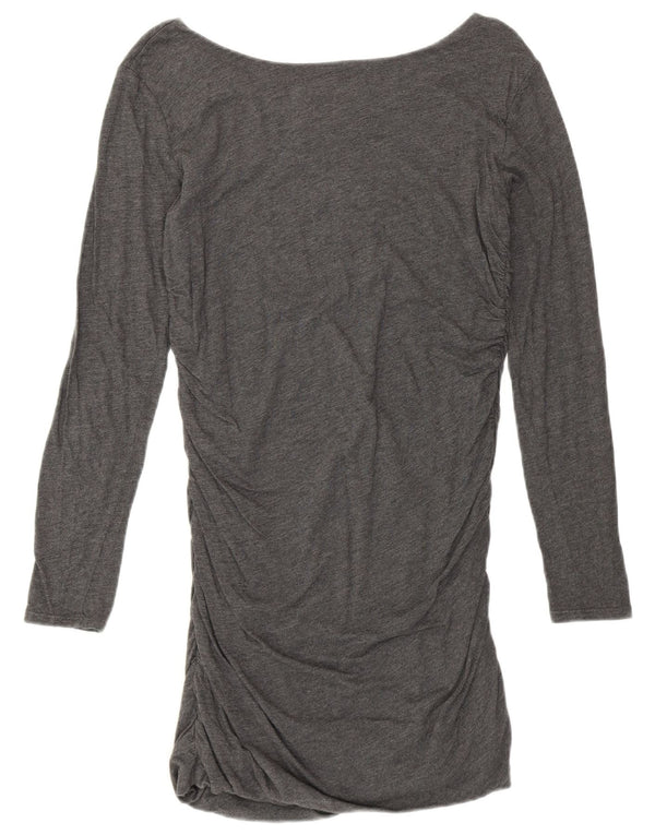 HURLEY Girls Long Sleeve T-Shirt Dress 12-13 Years Large Grey Cotton