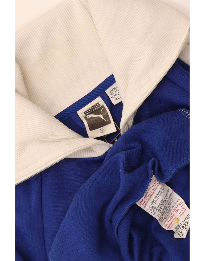 Puma Mens Graphic Tracksuit Top Jacket Small Blue Colourblock Polyester
