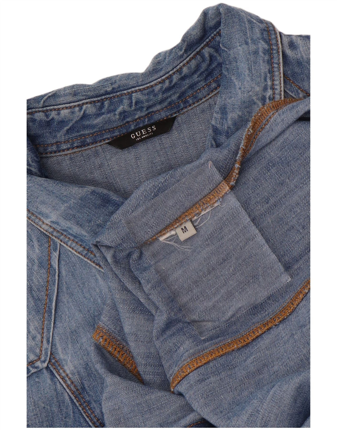 GUESS Womens Denim Shirt UK 14 Medium Blue Floral