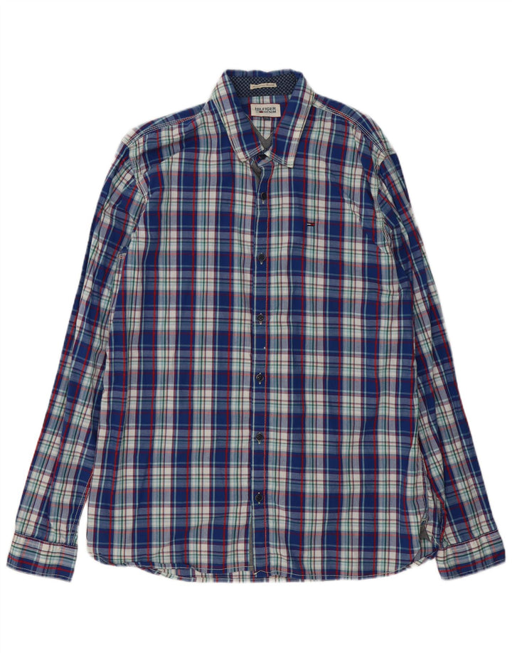 Tommy Hilfiger Mens Shirt 2XL Blue Check Cotton