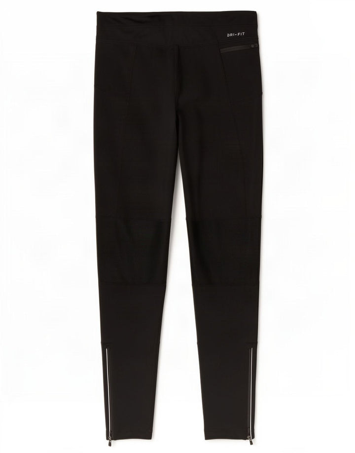 Nike Womens Dri Fit Leggings UK 12 Medium Black Polyester