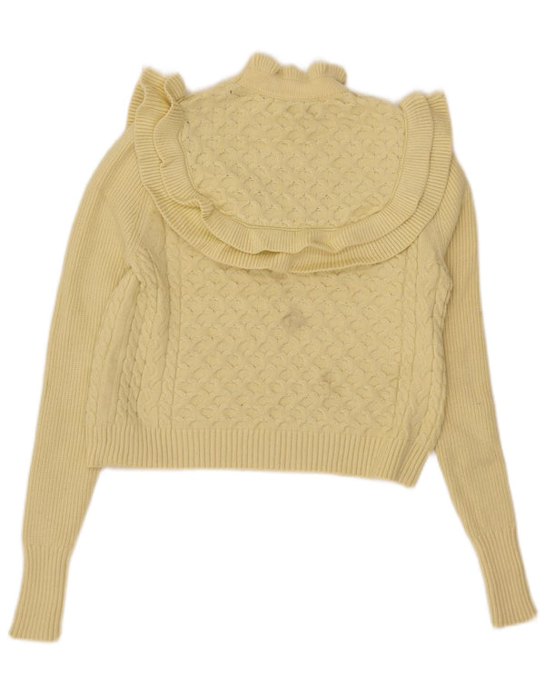 Zara Womens Crop Turtle Neck Jumper Sweater UK 10 Small Yellow Viscose