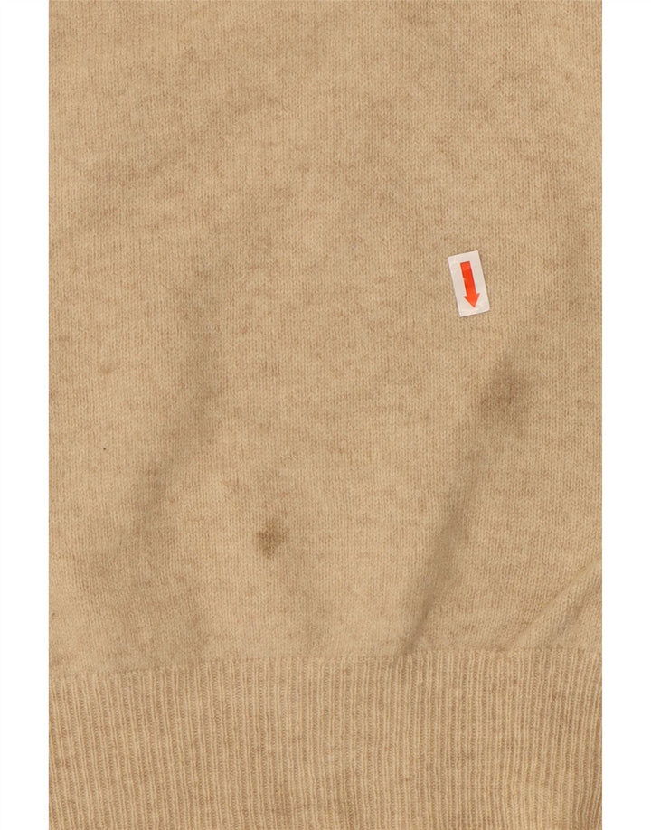 Benetton Womens Crew Neck Jumper Sweater Medium Beige