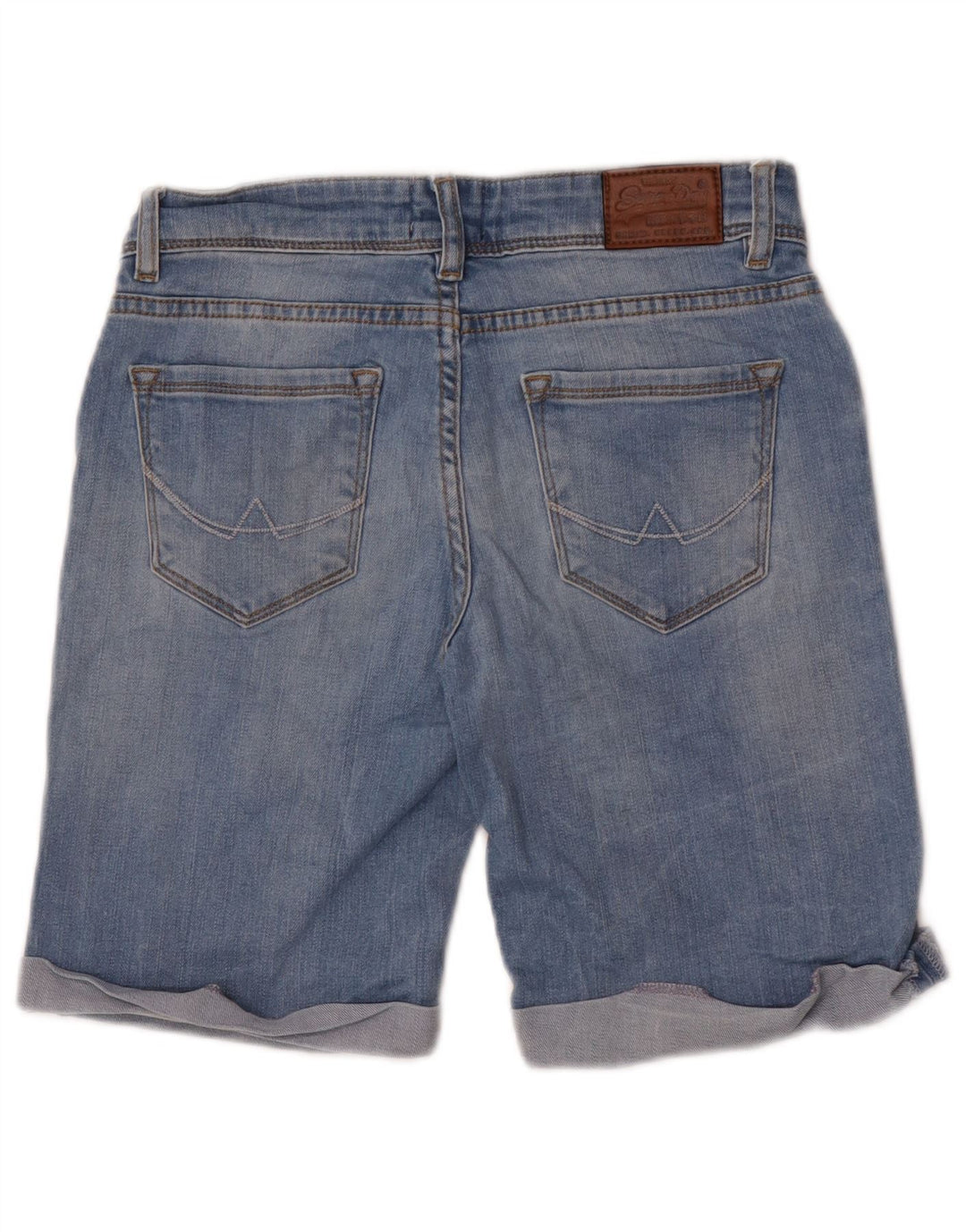 Superdry Womens Distressed Denim Shorts W26 Small Blue