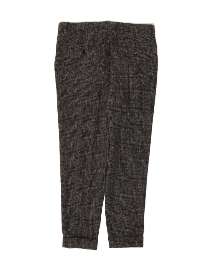 SORBINO Mens Slim Suit Trousers IT 46 Small W29 L28 Grey Check Polyester Vintage Sorbino and Second-Hand Sorbino from Messina Hembry 