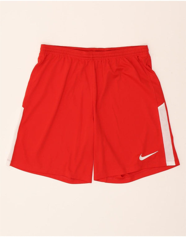 NIKE Mens Dri Fit Slim Fit Sport Shorts Large  Red Colourblock