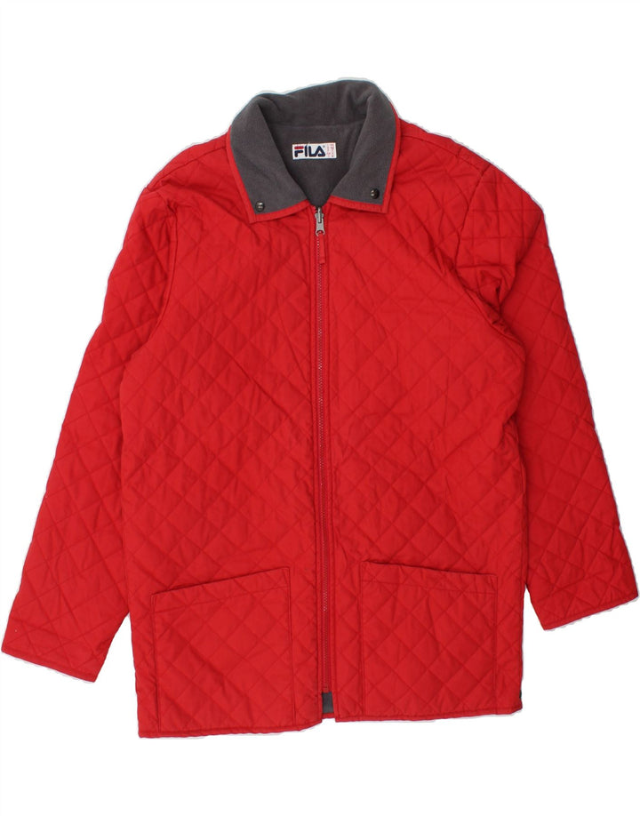 FILA Mens Quilted Jacket IT 46 Small Red Polyester Vintage Fila and Second-Hand Fila from Messina Hembry 