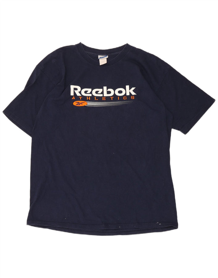 Reebok Mens Graphic T-Shirt Top Large Navy Blue