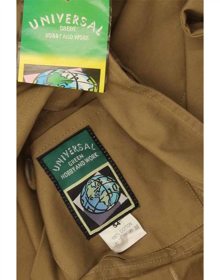 Vintage Mens Utility Jacket IT 54 2XL Khaki Cotton
