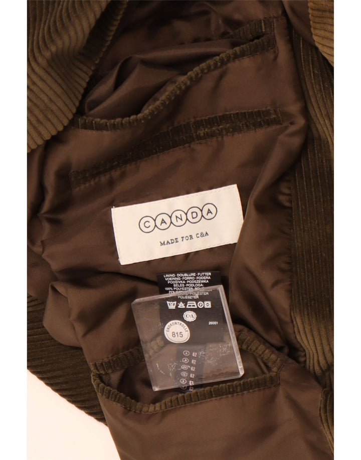 Canda Mens 3 Button Corduroy Blazer Jacket UK 58 4XL Green Cotton