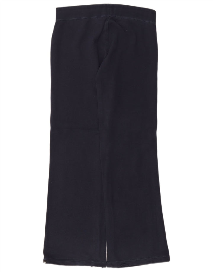 NIKE Womens Flare Tracksuit Trousers UK 10 Small Navy Blue Cotton