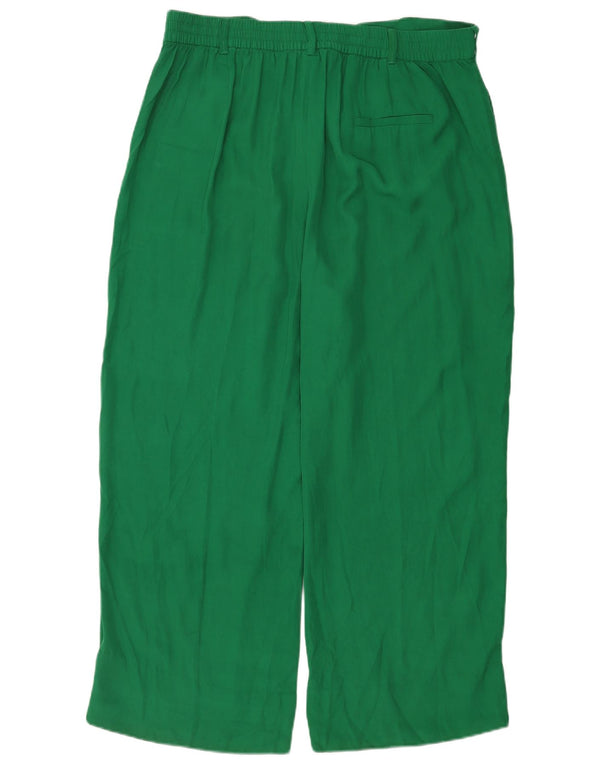 Zara Womens Wide Leg Chino Trousers 2XL W34 L28 Green