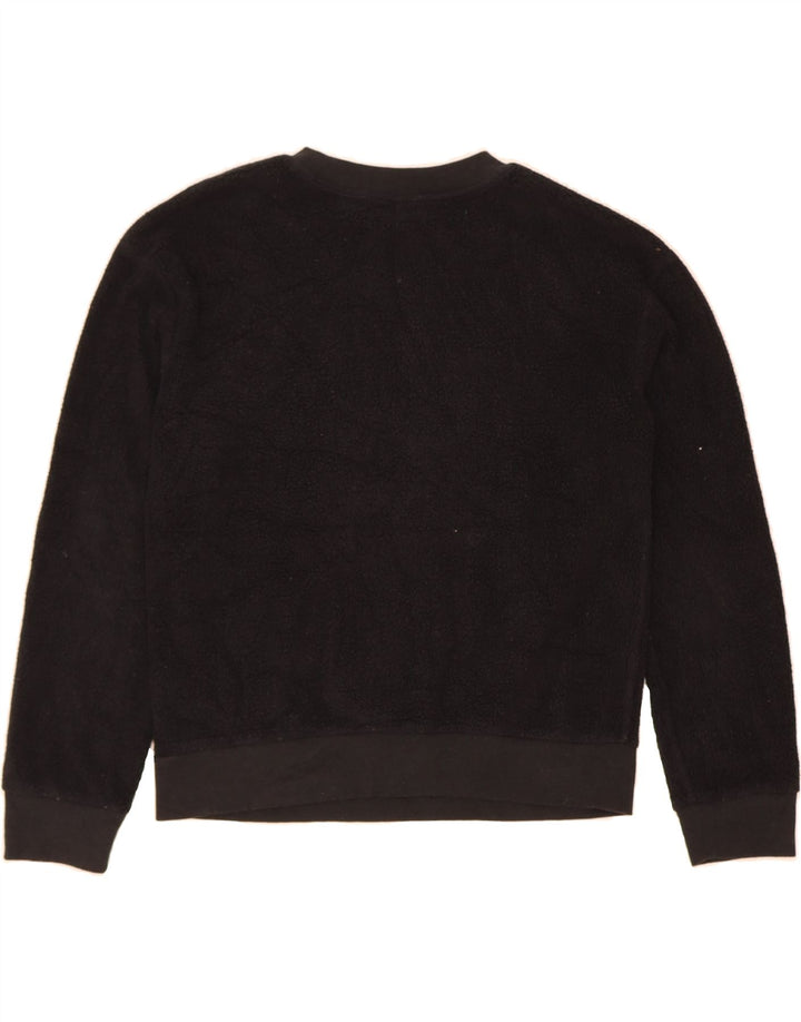 TOPSHOP Womens Graphic Oversized Fleece Jumper UK 8 Small  Black Polyester Vintage Topshop and Second-Hand Topshop from Messina Hembry 