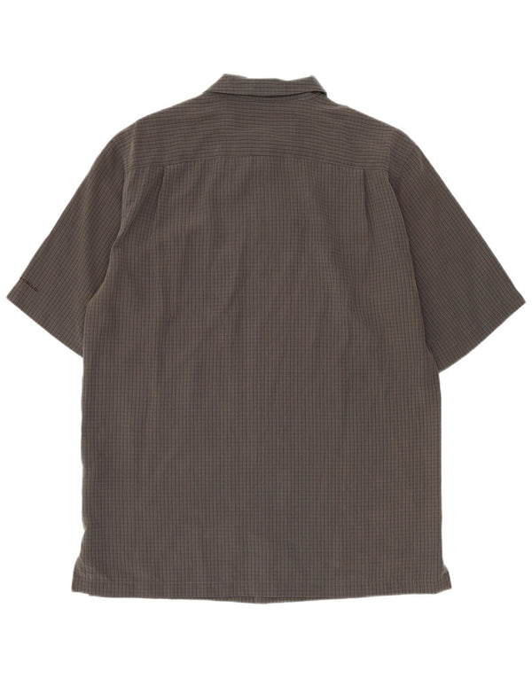 Columbia Mens Short Sleeve Regular Fit Shirt Small Grey Polynosic