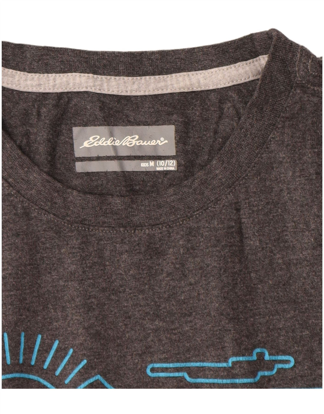 Eddie Bauer Boys Graphic T-Shirt Top 10-11 Years Medium Grey Cotton Nature