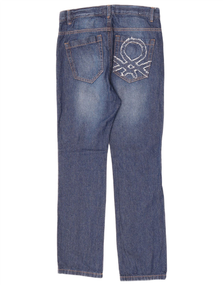 Benetton Womens Graphic Straight Jeans W26 L26 Blue