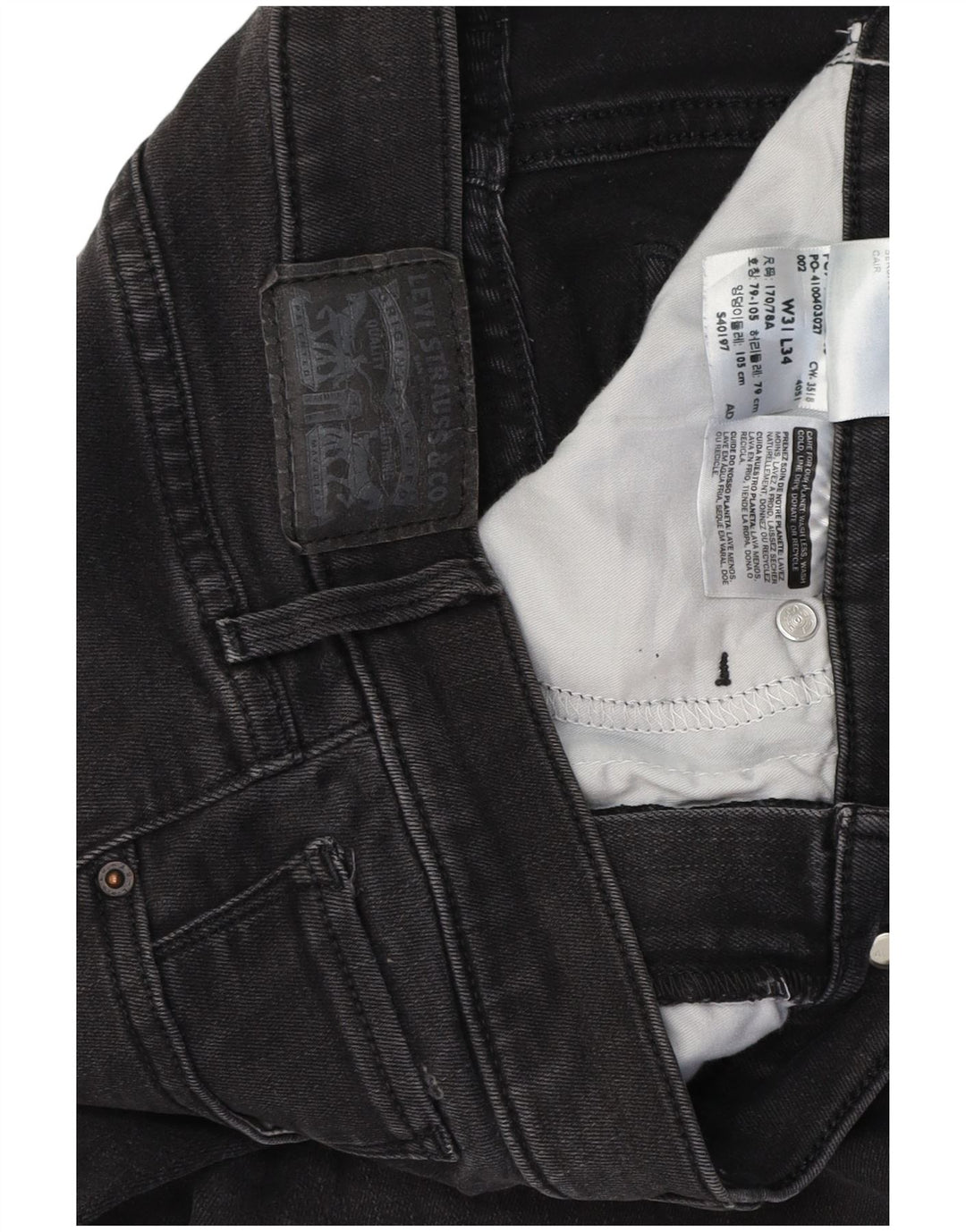 LEVI'S Womens 311 Shaping Skinny Jeans W31 L34 Black Cotton