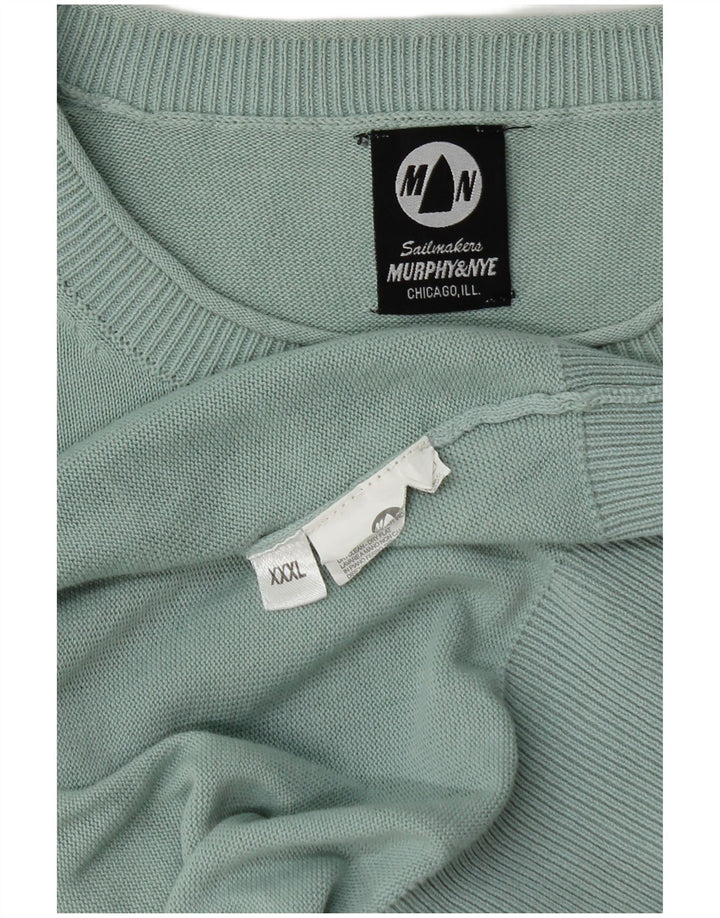 MURPHY & NYE Mens Crew Neck Jumper Sweater 3XL Turquoise