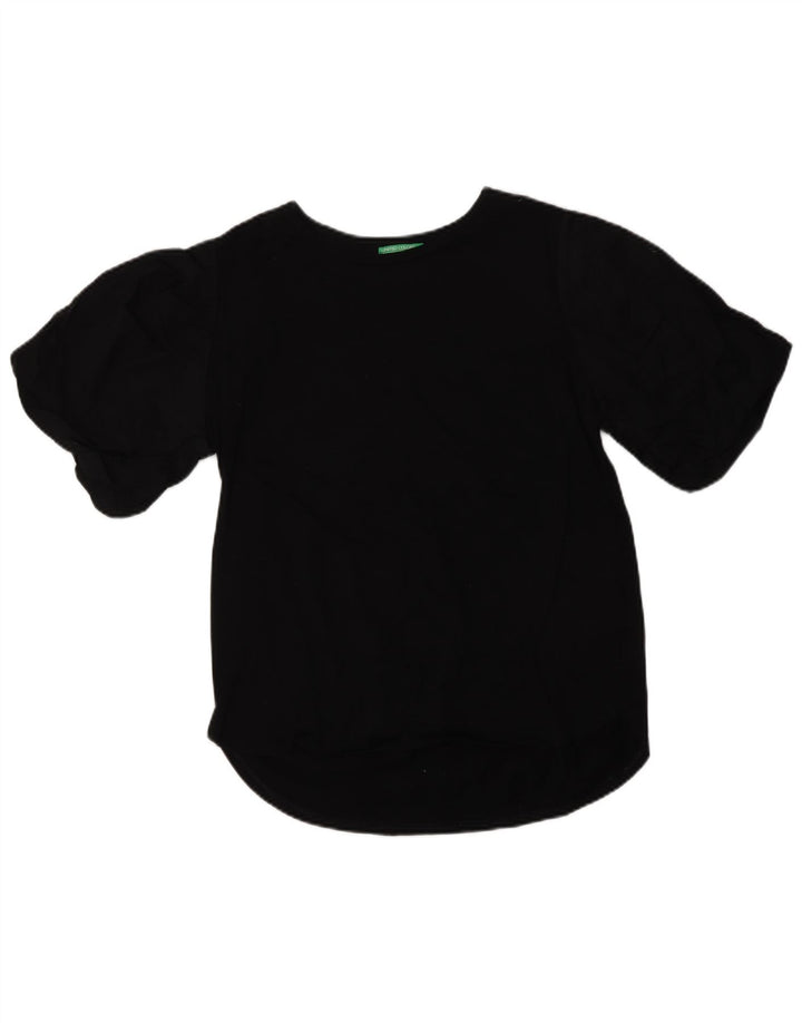 BENETTON Womens Blouse Top UK 12 Medium Black Vintage Benetton and Second-Hand Benetton from Messina Hembry 