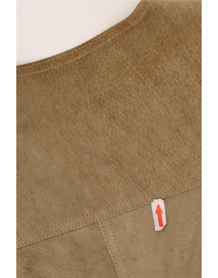Pionier Mens Suede Waistcoat Medium Khaki