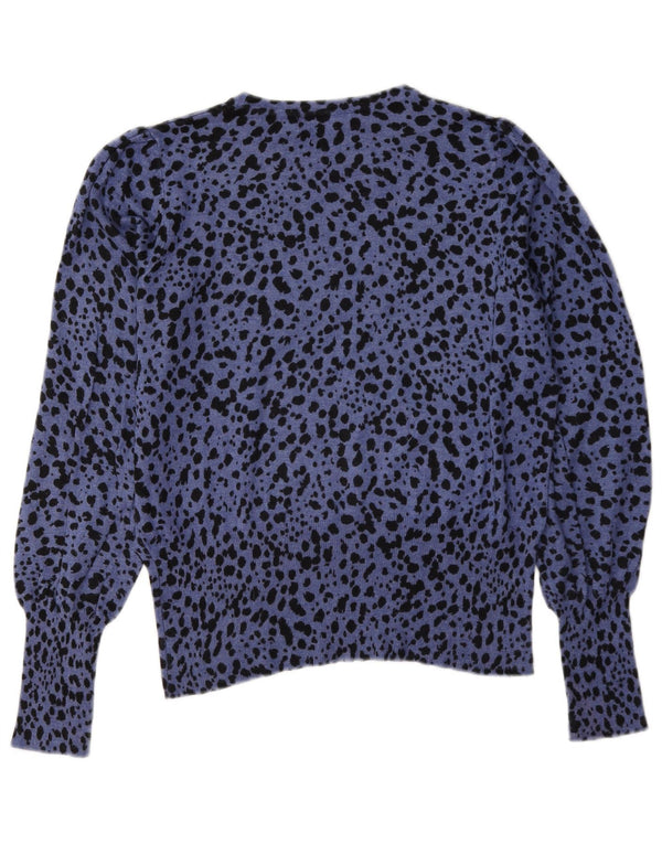 Marks & Spencer Womens Boat Neck Jumper Sweater UK 12 Medium Blue