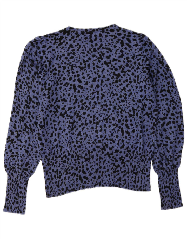 Marks & Spencer Womens Boat Neck Jumper Sweater UK 12 Medium Blue