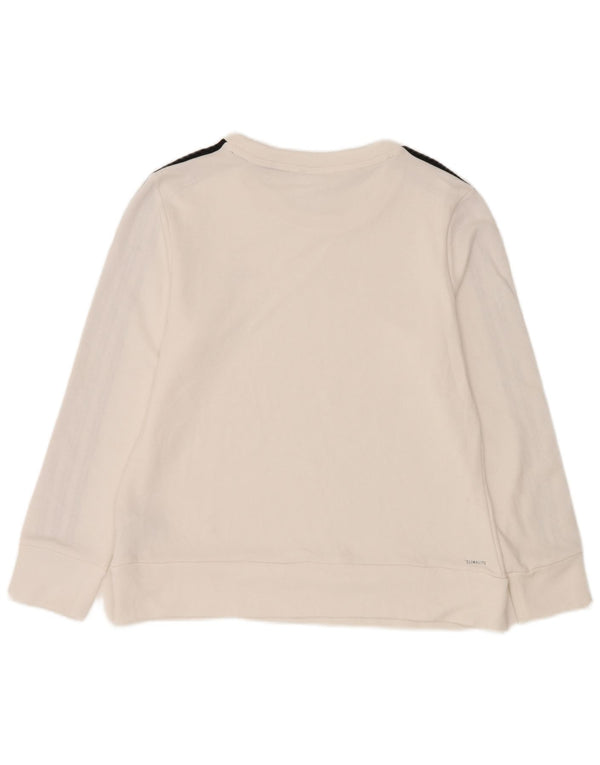 Adidas Womens Climalite Sweatshirt Jumper UK 12/14 Medium White Polyester