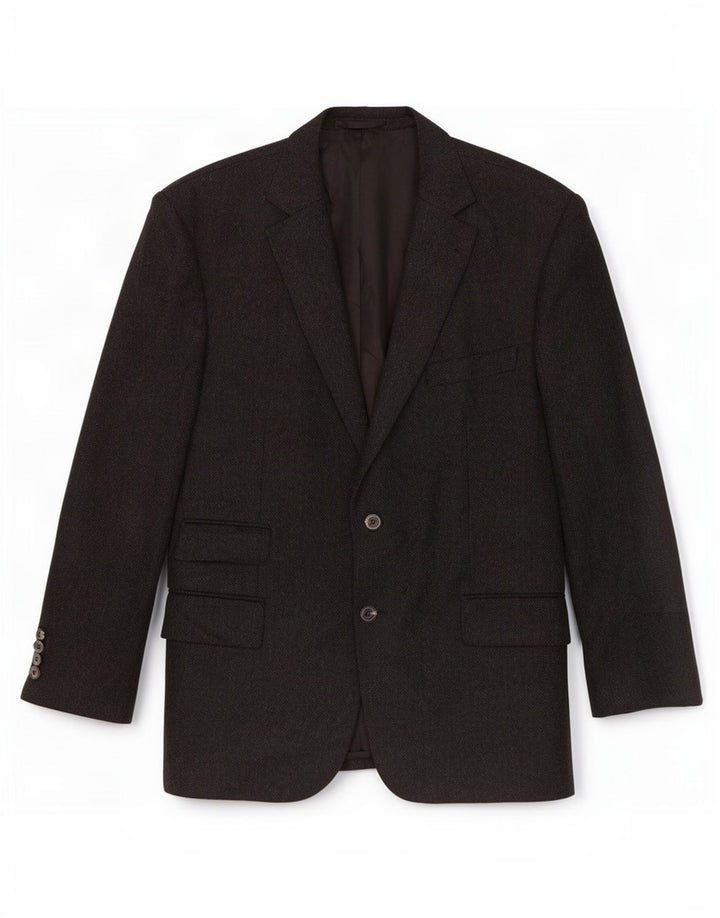 Lanificio Di Pray Mens 2 Button Blazer Jacket UK 42 XL Grey Herringbone