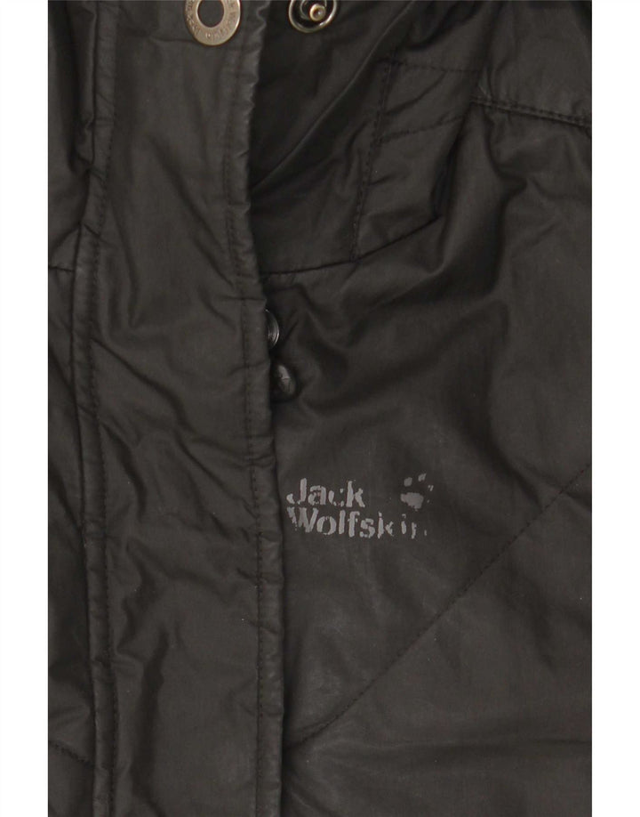 Jack Wolfskin Womens Hooded Padded Coat UK 10 Small Black Polyester
