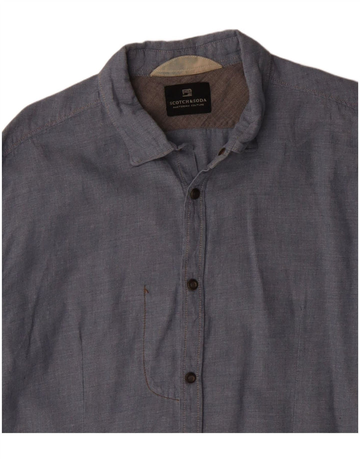 SCOTCH & SODA Mens Shirt Medium Blue Cotton