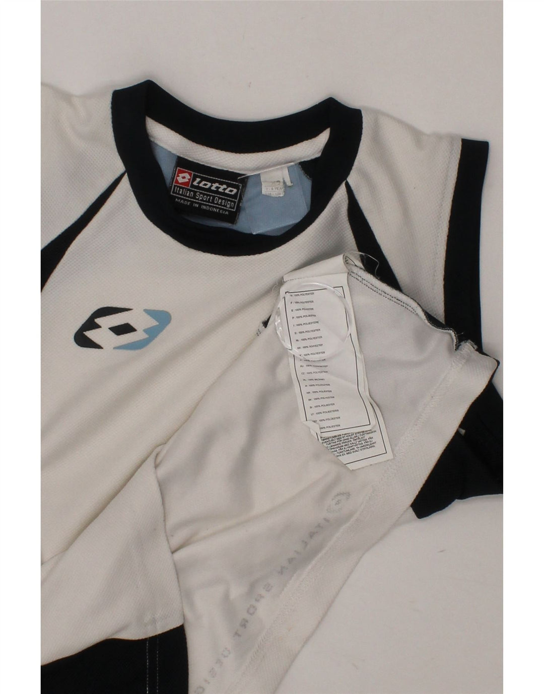 LOTTO Boys Vest Top 7-8 Years XS White Colourblock Polyester Vintage Lotto and Second-Hand Lotto from Messina Hembry 