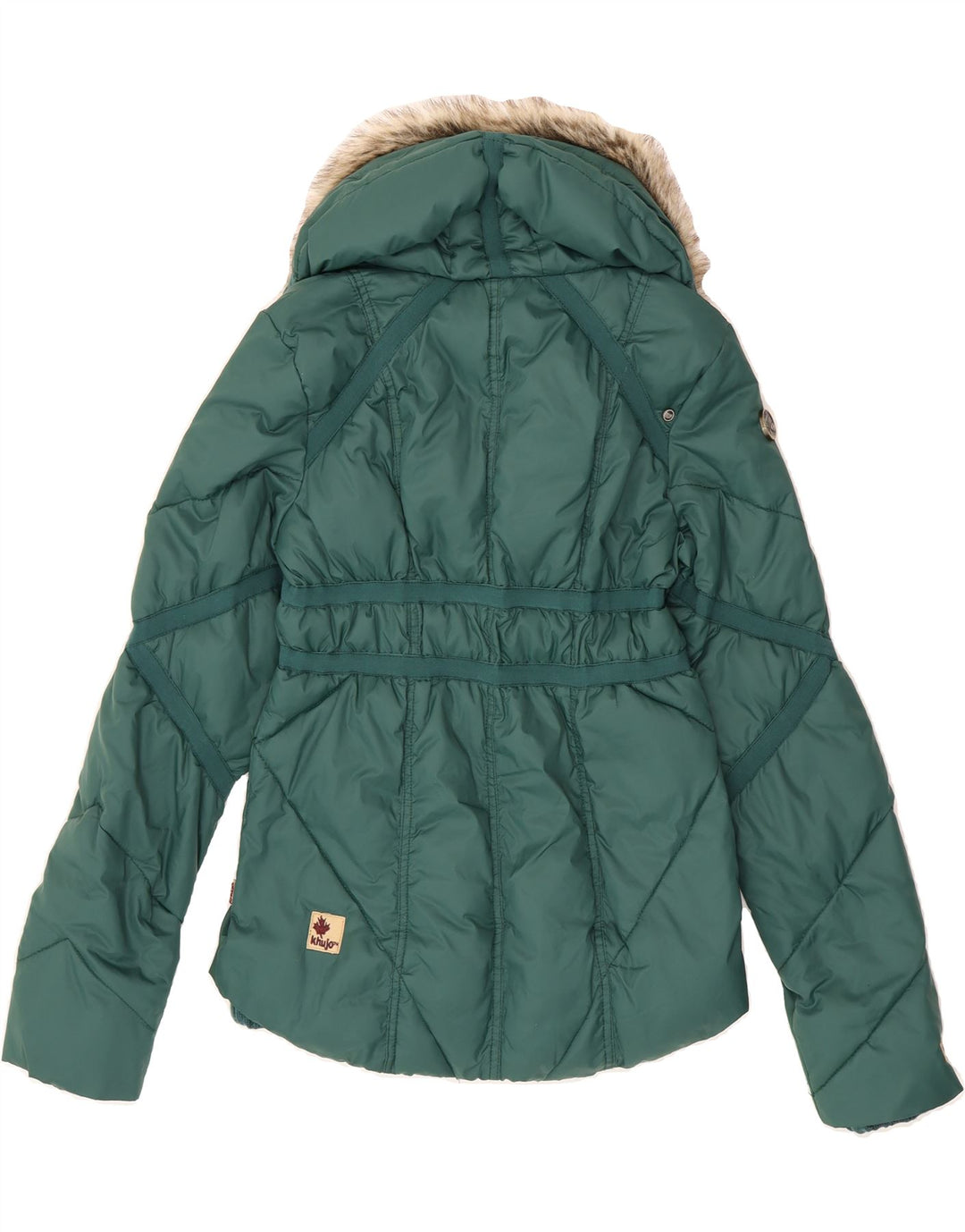 KHUJO Womens Padded Jacket UK 10 Small Green Nylon Vintage KHUJO and Second-Hand KHUJO from Messina Hembry 