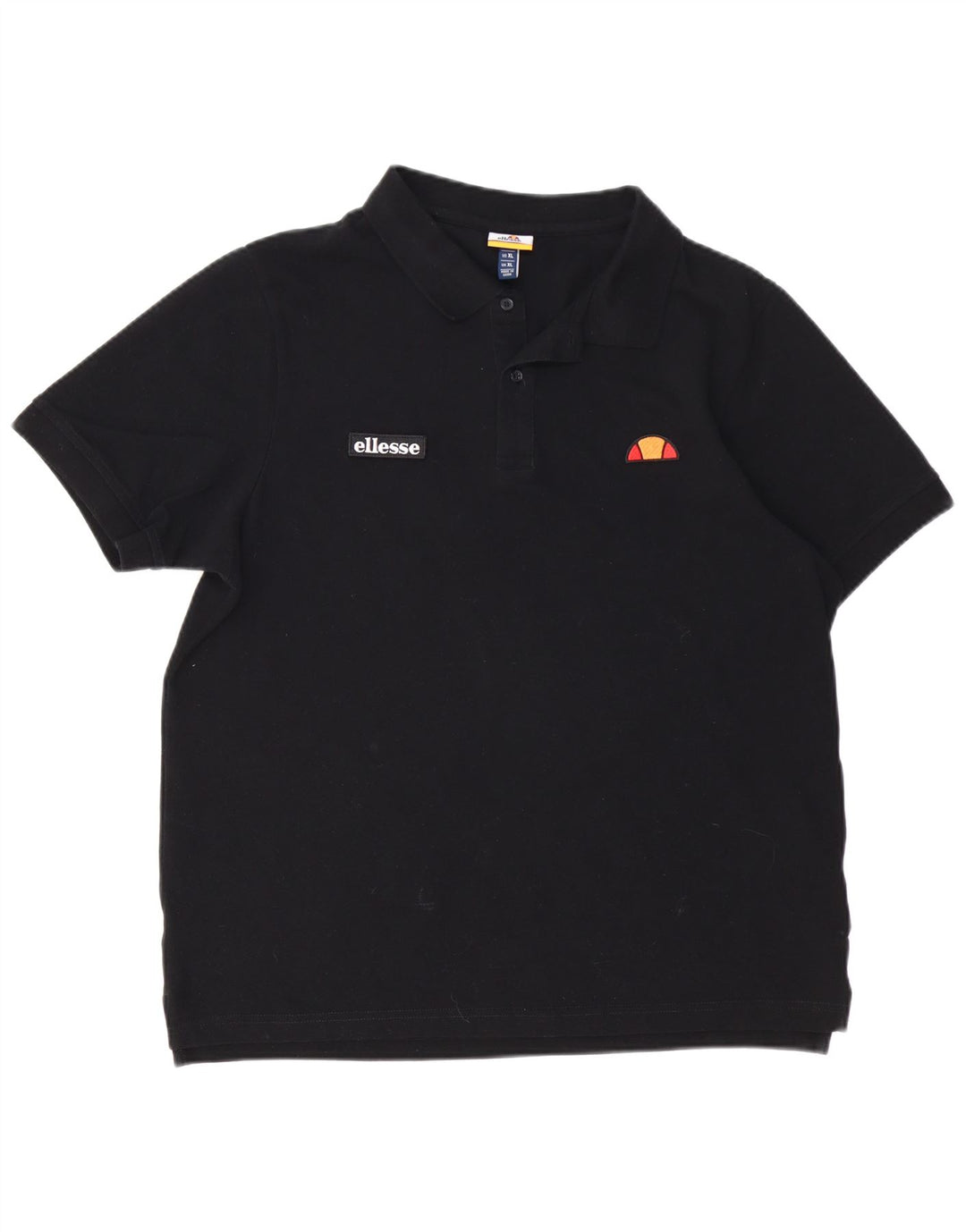 ELLESSE Mens Polo Shirt XL Black Cotton