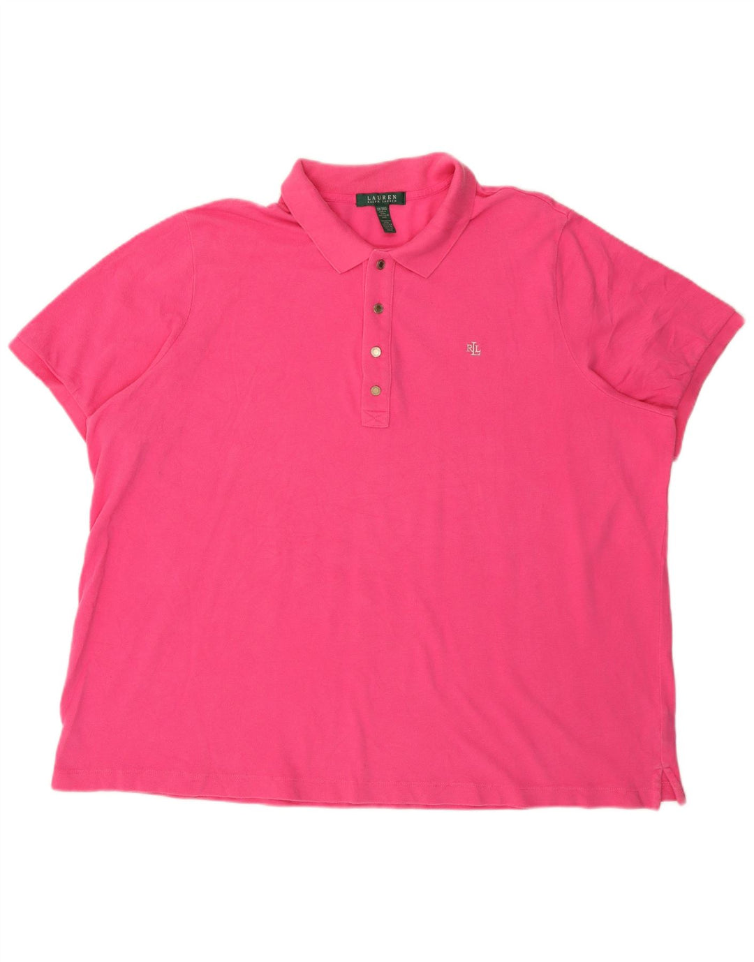 RALPH LAUREN Womens Polo Shirt UK 22 3XL Pink Cotton