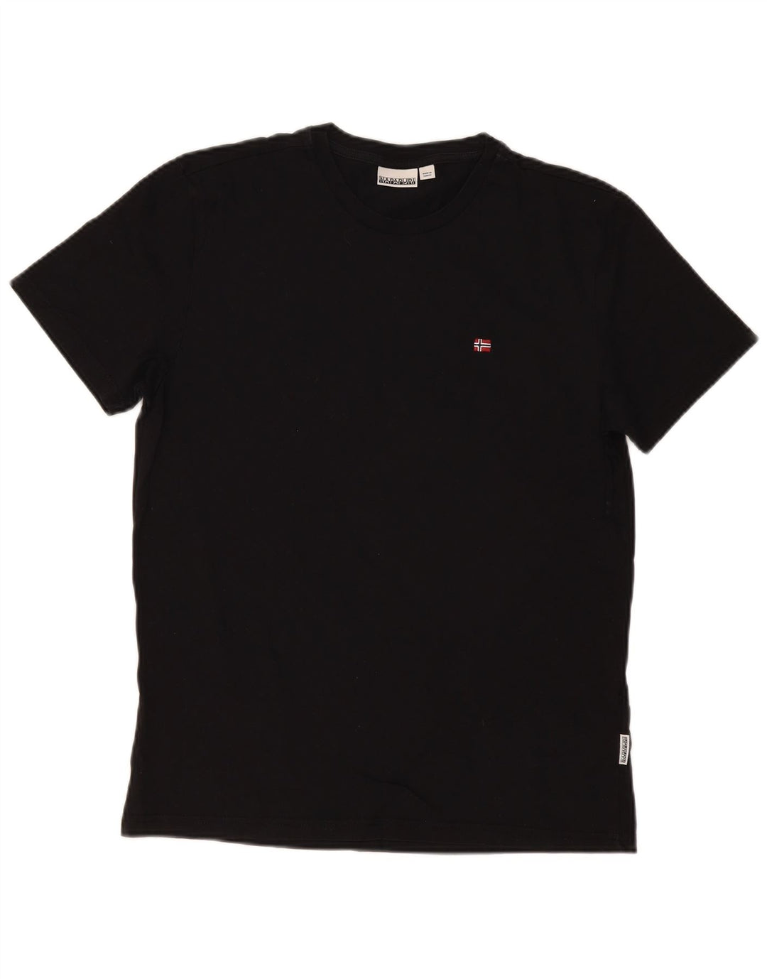 Napapijri Mens T-Shirt Top Medium Black Cotton