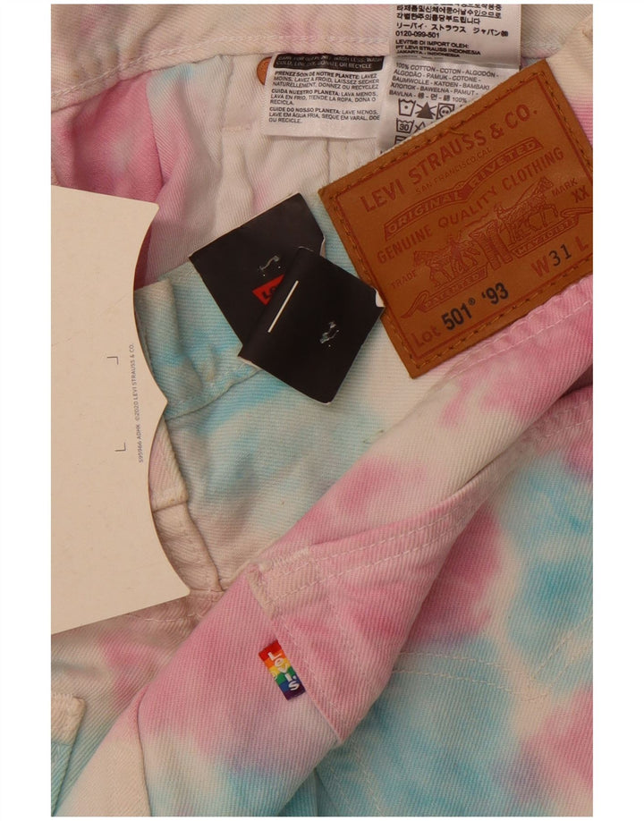 LEVI'S Mens 501 Denim Shorts W32 Medium Multicoloured Tie Dye Cotton