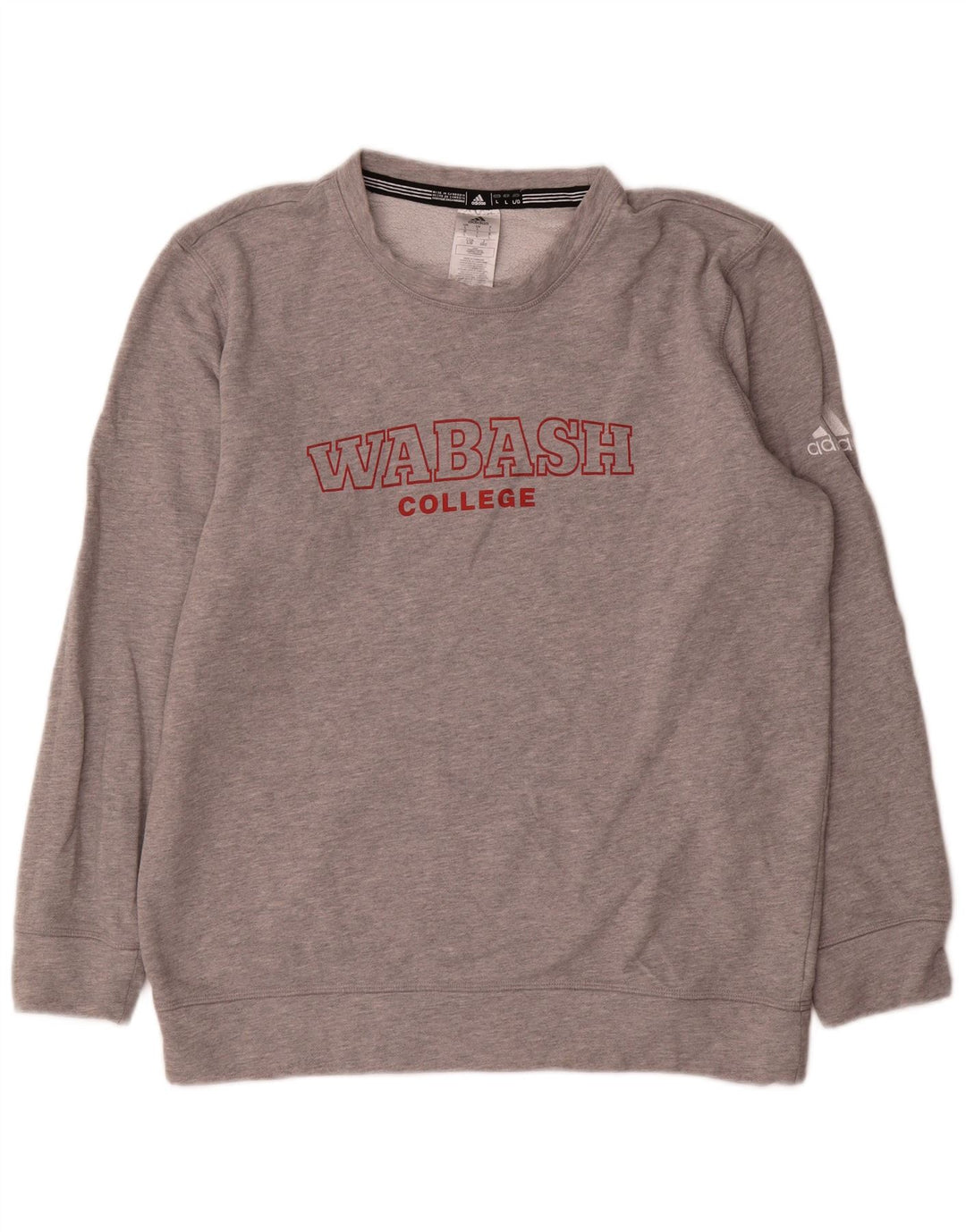 Adidas Mens Graphic Sweatshirt Jumper Large Grey Cotton