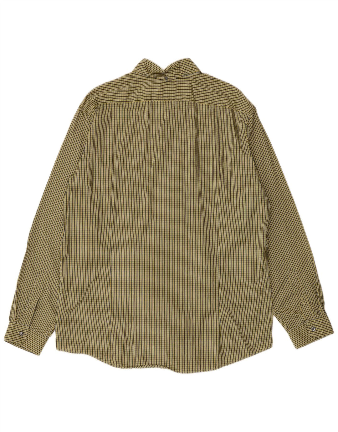 Lacoste Mens Shirt Size 44 XL Yellow Check Cotton