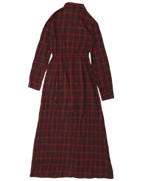 CARRERA Womens Maxi Shirt Dress UK 10 Small Grey Check Polyester