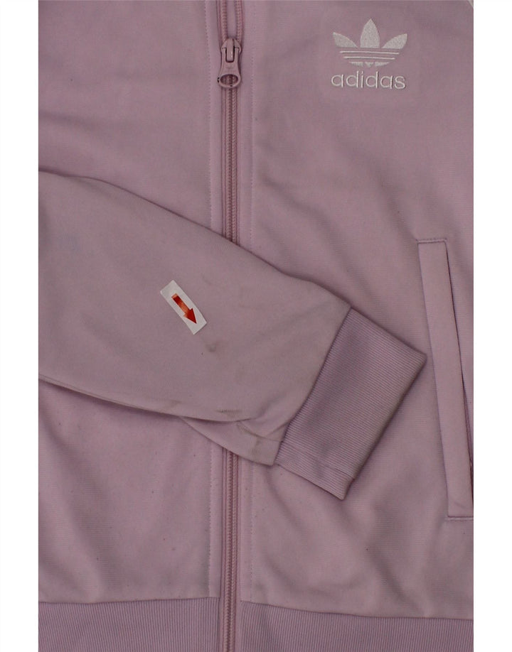 ADIDAS Girls Tracksuit Top Jacket 7-8 Years Purple Polyester